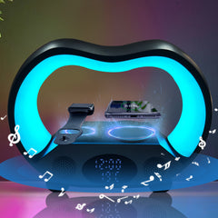 2024 New 6 In 1 Smart Remote Control Bluetooth-compatible Ambience Intelligent LED Table Lamp Multi-function Wireless Charger Night Light Bluetooth-compatible Speaker