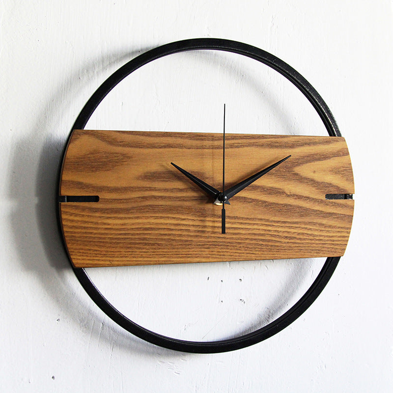 Nordic Style Fashionable Simple Silent Wood Wall Clocks for Home Decor Wood Type Wall Clock Quartz Modern Design Timer