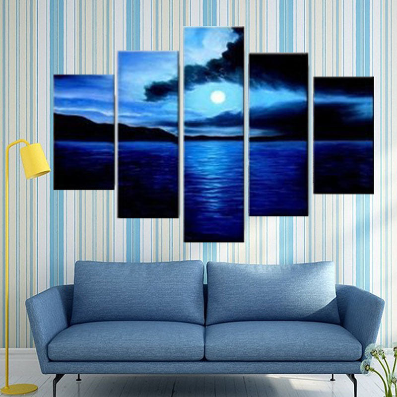 DIY 5D Moon Night Landscape Diamond Embroidery Painting Full Drill Round Diamond Picture Cross  Kit Home Decor Painting